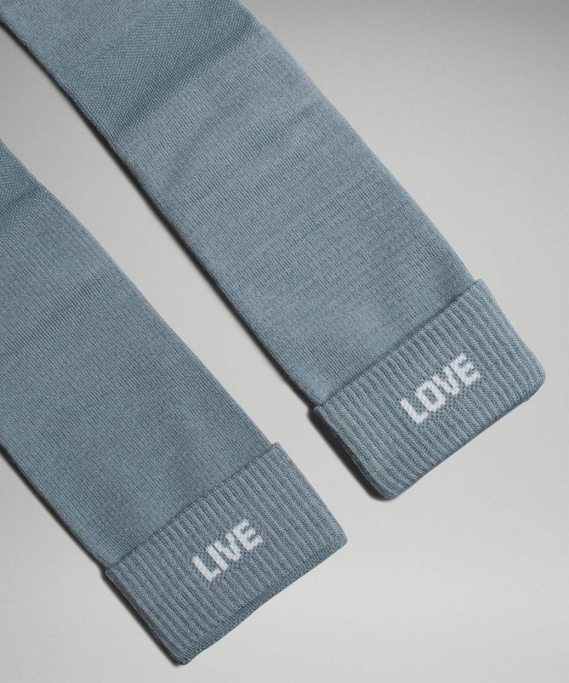 Lululemon Daily Stride Bekvämlighet Crew 5 Pack Strumpor Herr Blå Vita Gröna Sverige | UXQBJN023