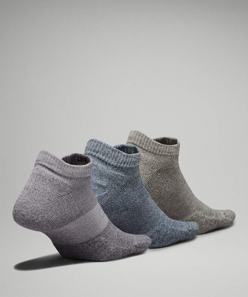 Lululemon Daily Stride Bekvämlighet Low-Ankle 3 Pack Strumpor Herr Grå Blå Olivgröna Sverige | TGRENQ481