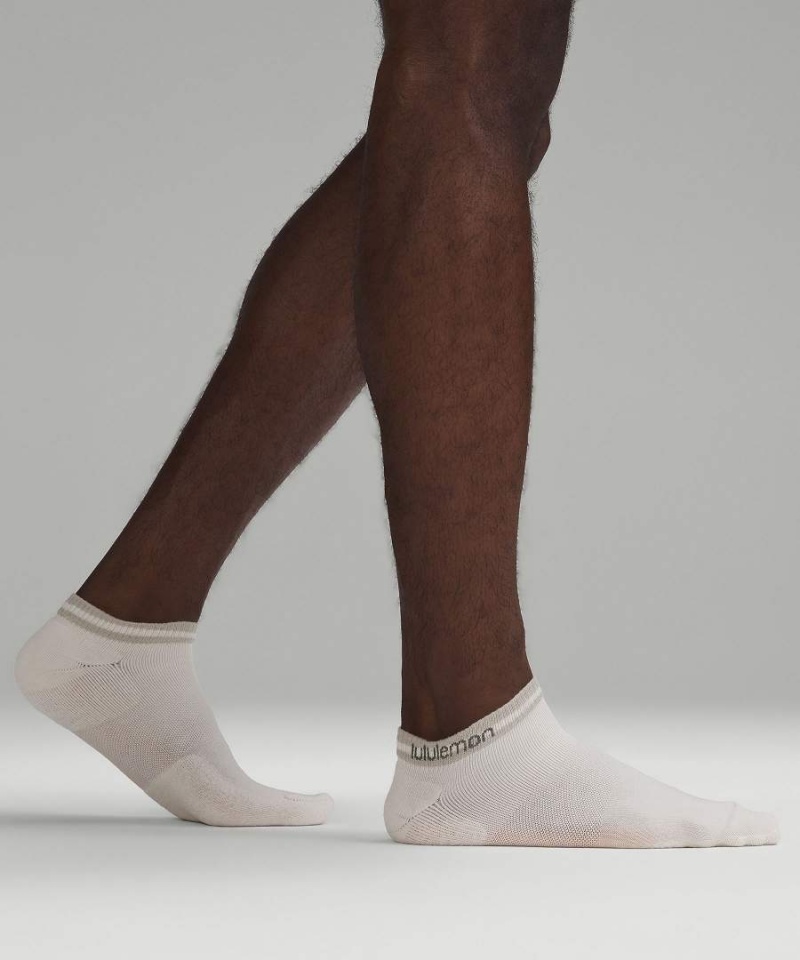 Lululemon Daily Stride Bekvämlighet Low-Ankle 5 Pack Strumpor Herr Vita Blå Vita Grå Vita Sverige | ISBXVH268