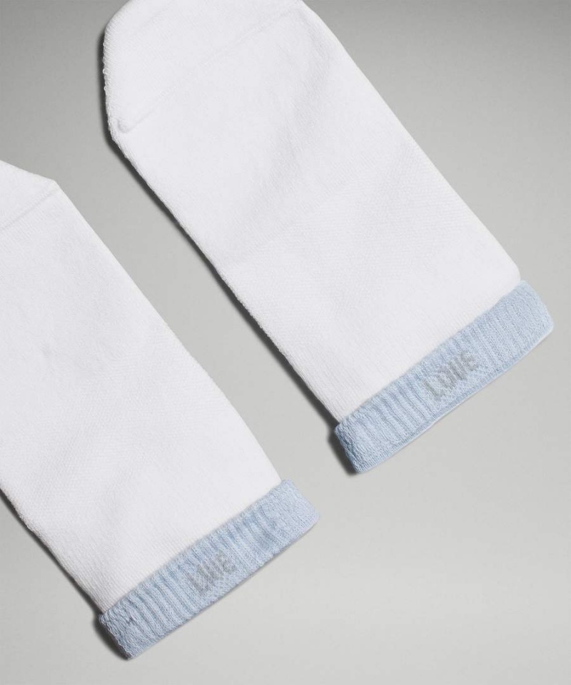 Lululemon Daily Stride Bekvämlighet Low-Ankle 5 Pack Strumpor Herr Vita Blå Vita Grå Vita Sverige | ISBXVH268