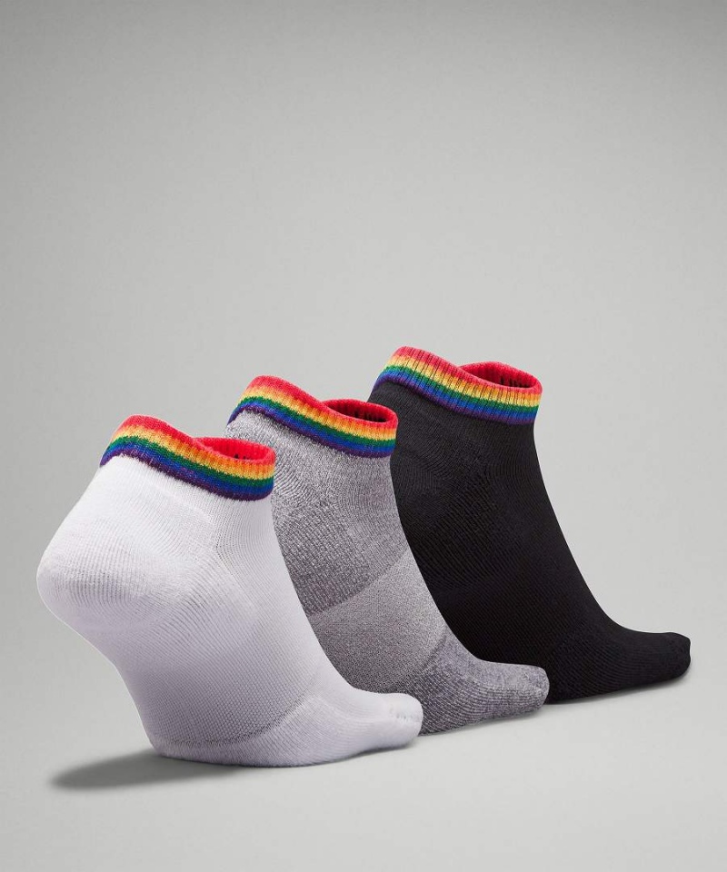 Lululemon Daily Stride Bekvämlighet Low-Ankle 3 Pack Strumpor Herr Vita Grå Svarta Sverige | XBTIHV036
