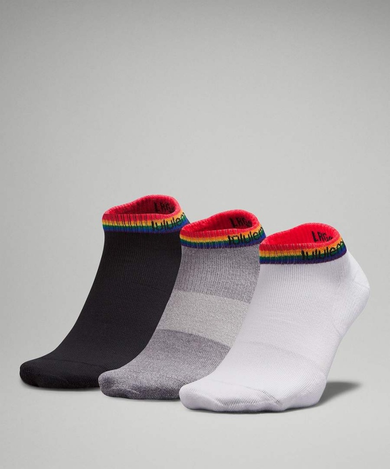 Lululemon Daily Stride Bekvämlighet Low-Ankle 3 Pack Strumpor Herr Vita Grå Svarta Sverige | XBTIHV036