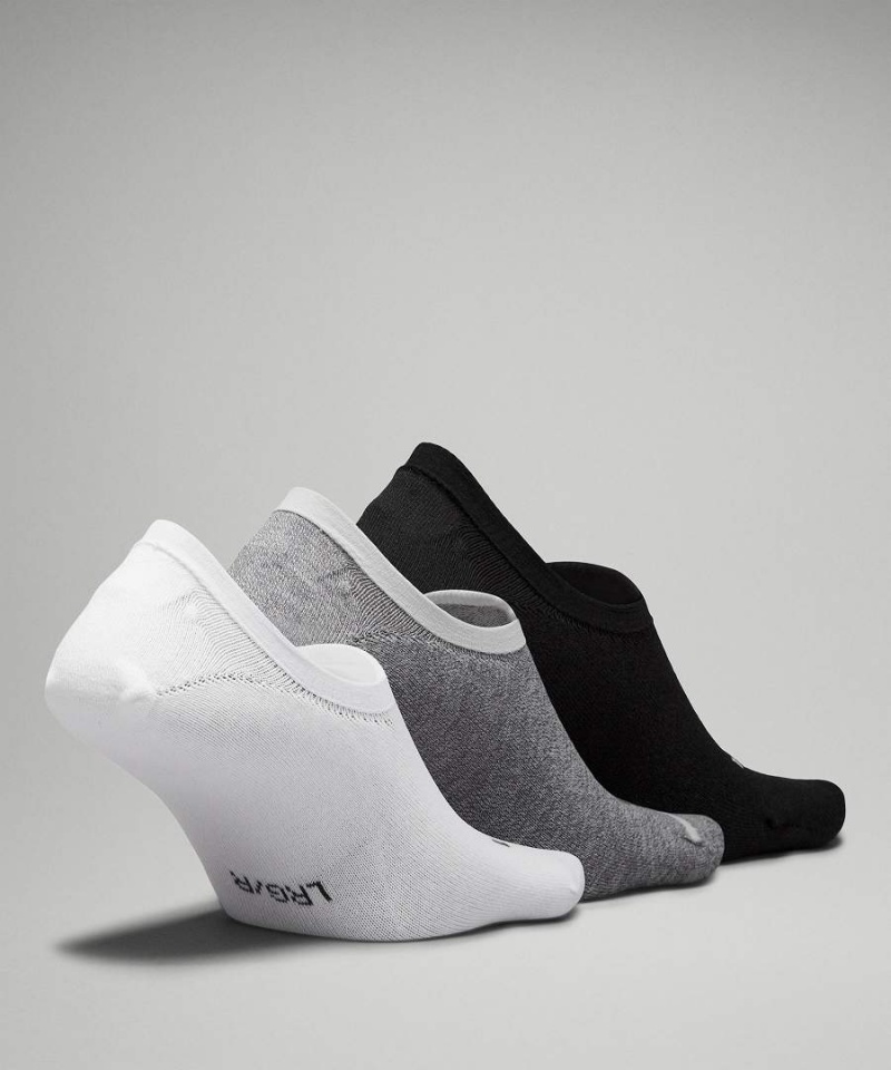 Lululemon Daily Stride Bekvämlighet No-Show 3 Pack Strumpor Herr Vita Grå Svarta Sverige | GMVIEH452