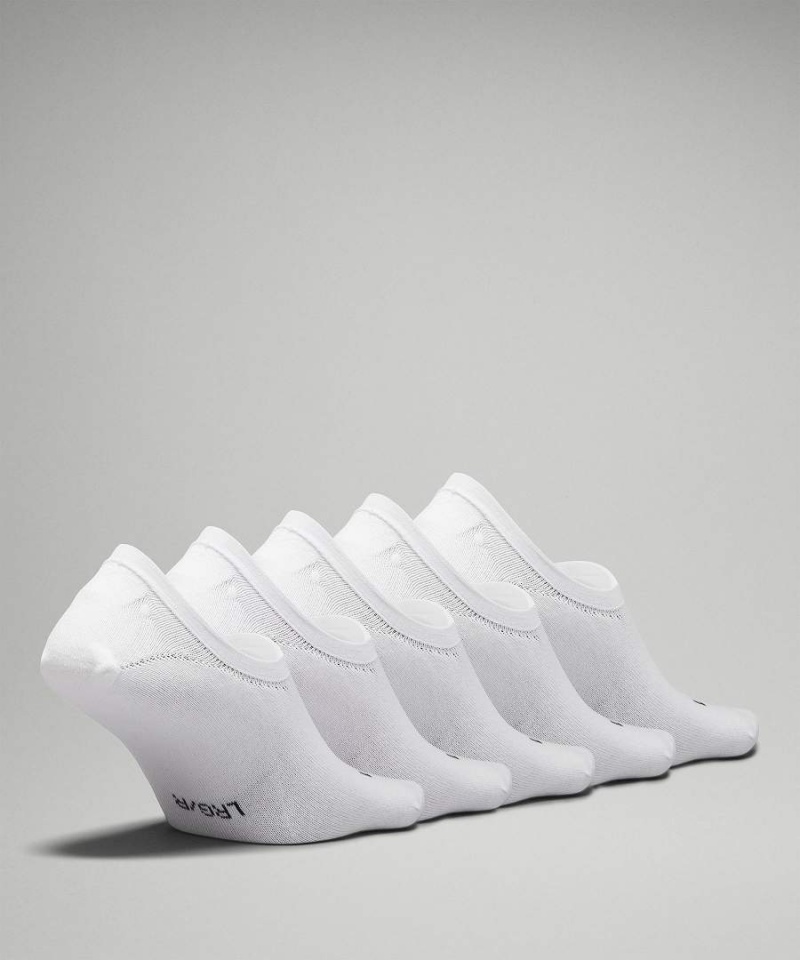 Lululemon Daily Stride Bekvämlighet No-Show 5 Pack Strumpor Herr Vita Sverige | KDTRLH387