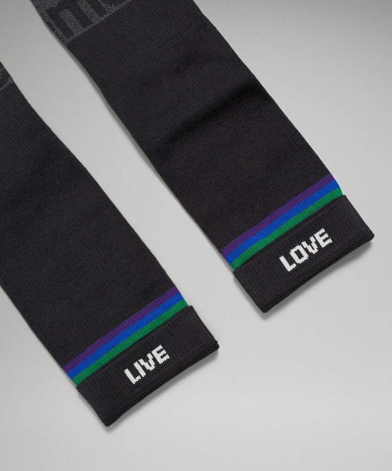 Lululemon Daily Stride Crew StripeWordmark Strumpor Herr Svarta Sverige | TEGSVQ730