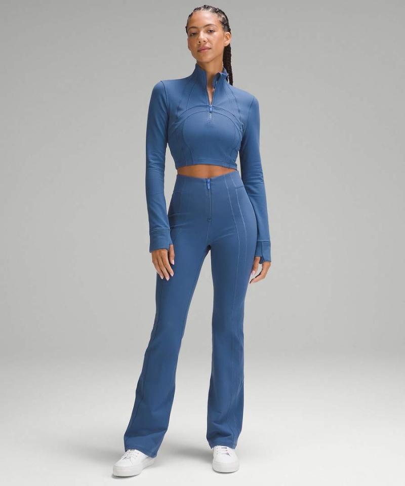 Lululemon Define Cropped Half Zip Luon Tröjor Dam Blå Sverige | WMGFPZ265