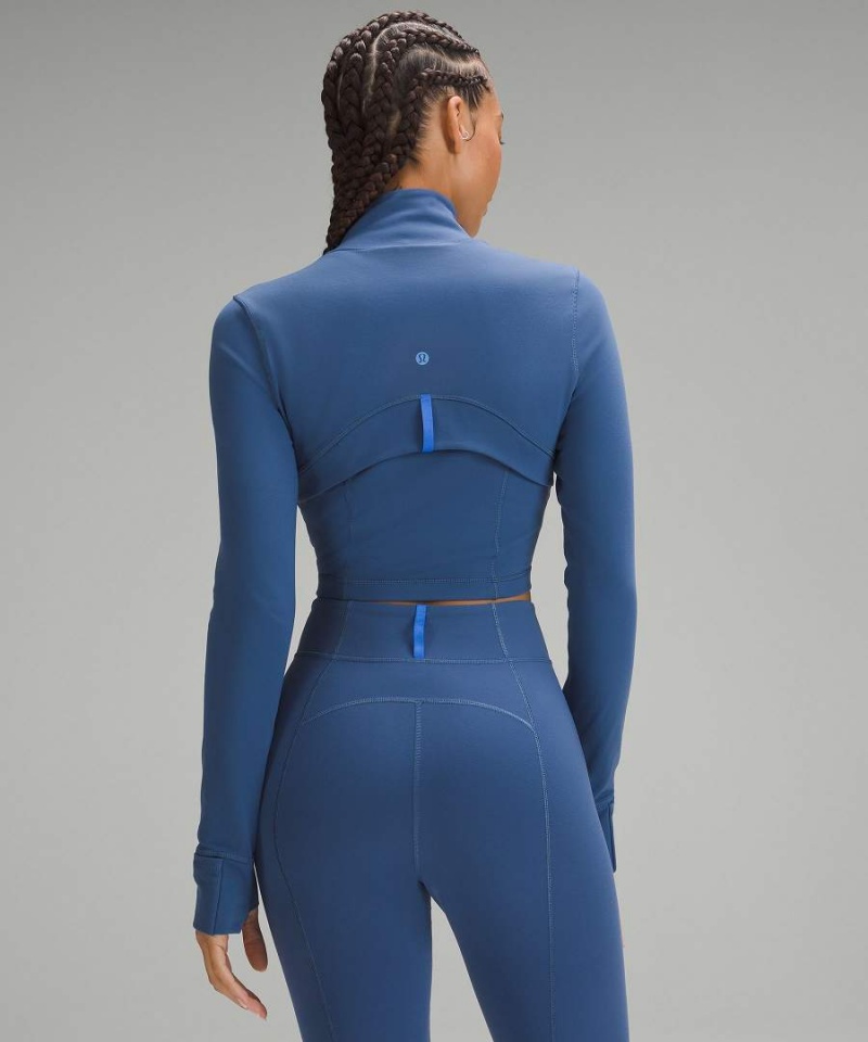 Lululemon Define Cropped Half Zip Luon Tröjor Dam Blå Sverige | WMGFPZ265