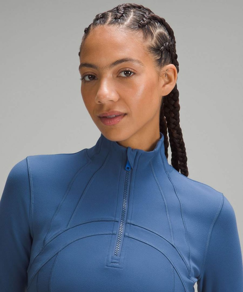 Lululemon Define Cropped Half Zip Luon Tröjor Dam Blå Sverige | WMGFPZ265