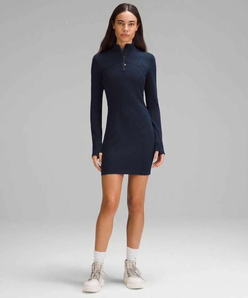 Lululemon Define Luon Long-Sleeve Klänning Dam Marinblå Sverige | MXQGBW714
