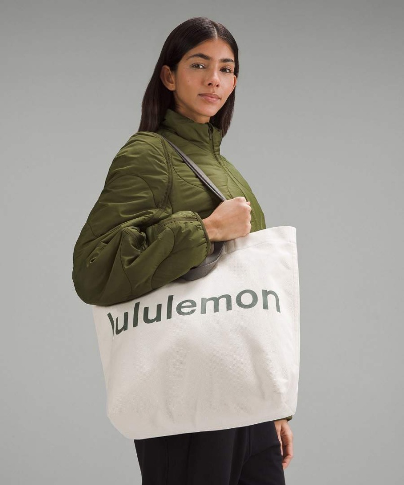 Lululemon Double-Handle Canvas 17L Tote Herr Beige Svarta Sverige | PBXFIY051