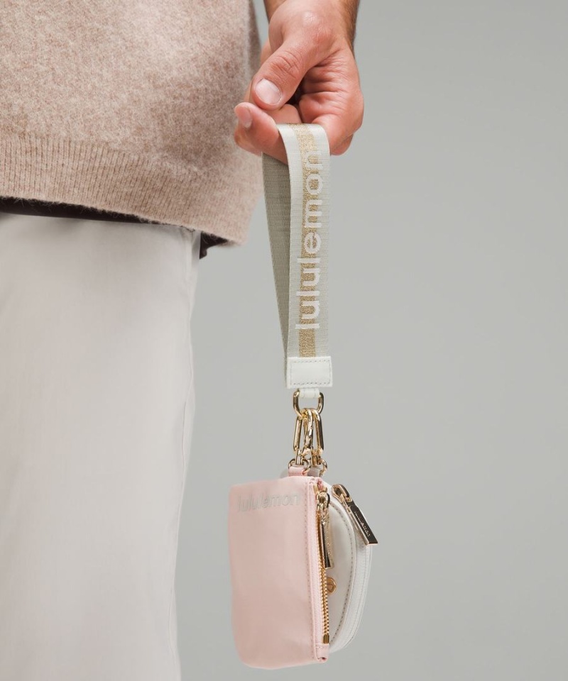 Lululemon Dual Pouch Wristlet Dam Guld Vita Sverige | BHAXIF386