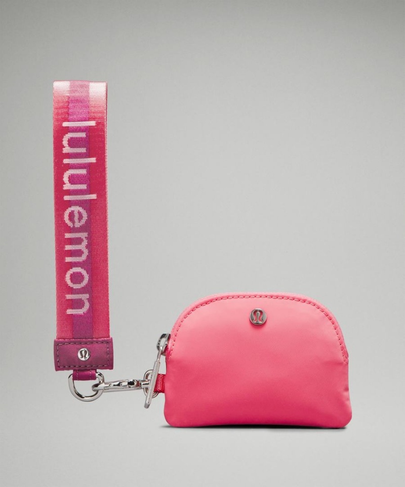 Lululemon Dual Pouch Wristlet Dam Lila Rosa Vita Sverige | FPBKJO561