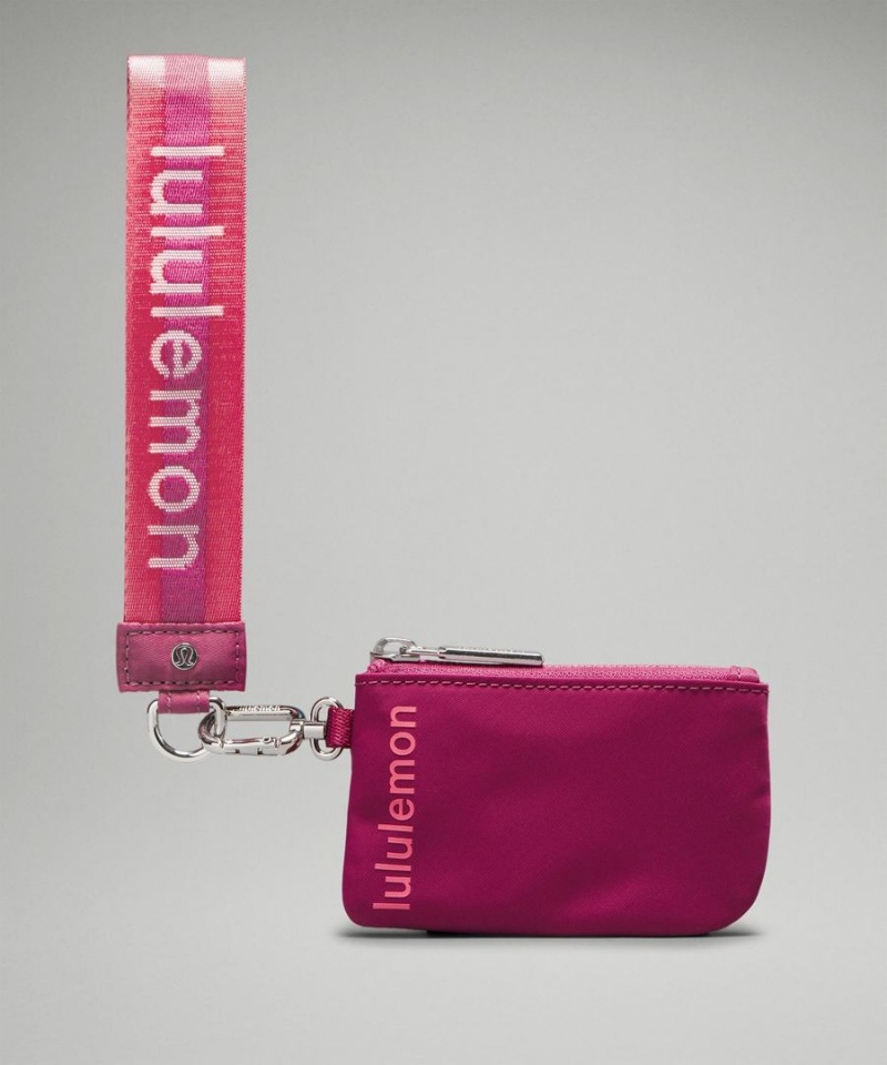Lululemon Dual Pouch Wristlet Dam Lila Rosa Vita Sverige | FPBKJO561