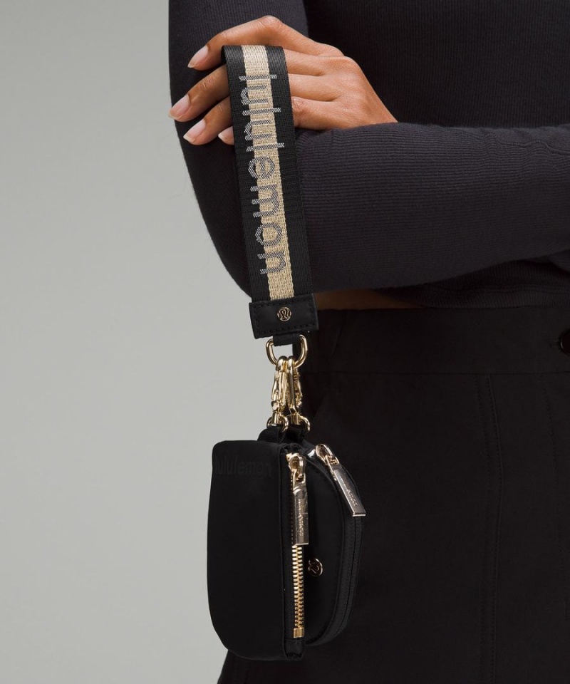 Lululemon Dual Pouch Wristlet Dam Svarta Guld Vita Sverige | CSHLGW051