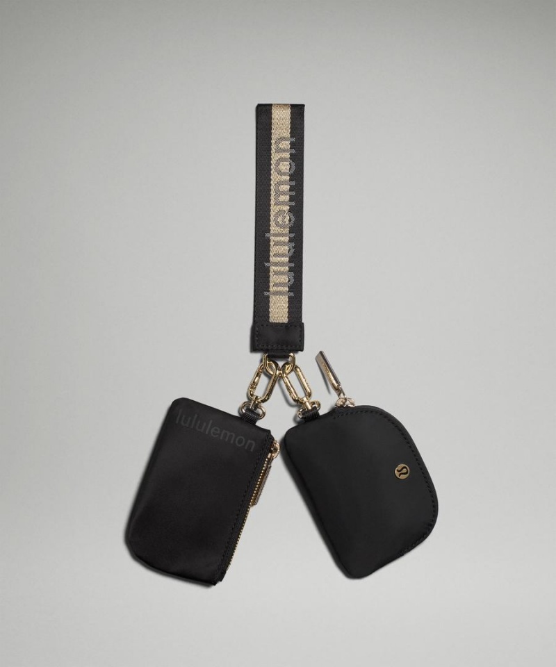 Lululemon Dual Pouch Wristlet Dam Svarta Guld Vita Sverige | CSHLGW051
