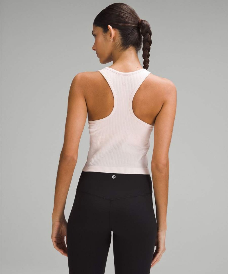 Lululemon Ebb to Street Cropped Racerback Linne Dam Ljusröda Sverige | CFUQBS943