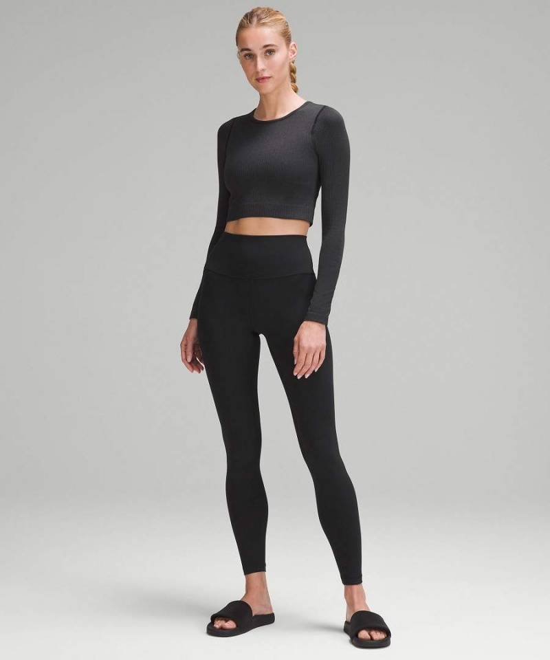 Lululemon Ebb to Street Långärmad Tröja Dam Svarta Sverige | UWNOSA647