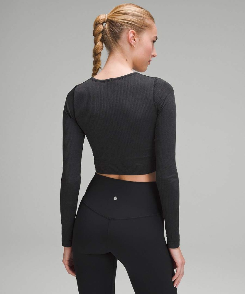 Lululemon Ebb to Street Långärmad Tröja Dam Svarta Sverige | UWNOSA647