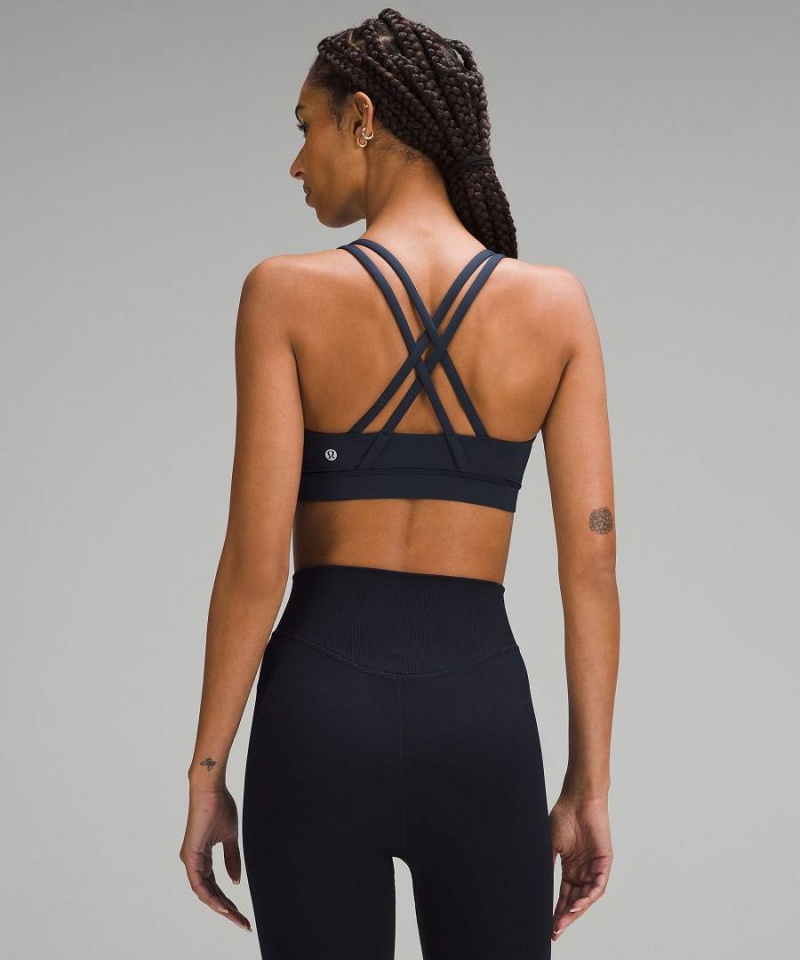 Lululemon Energy Bra Medium Support, B–D Cups Sport BH Dam Marinblå Sverige | ZTUWFJ410
