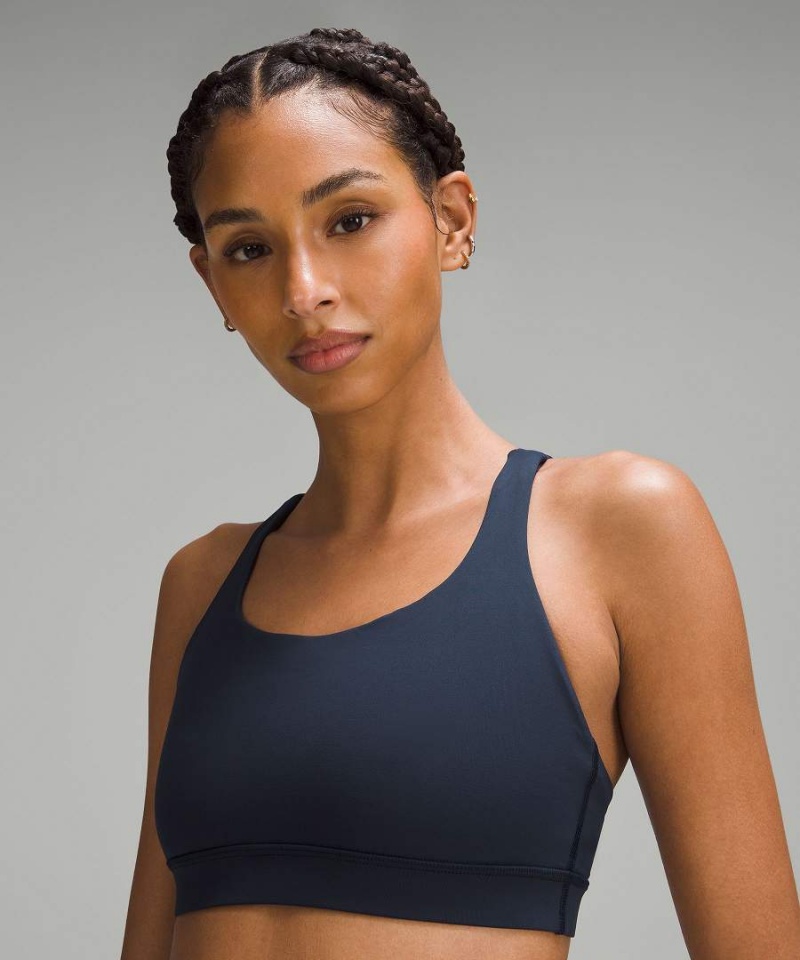 Lululemon Energy Bra Medium Support, B–D Cups Sport BH Dam Marinblå Sverige | ZTUWFJ410