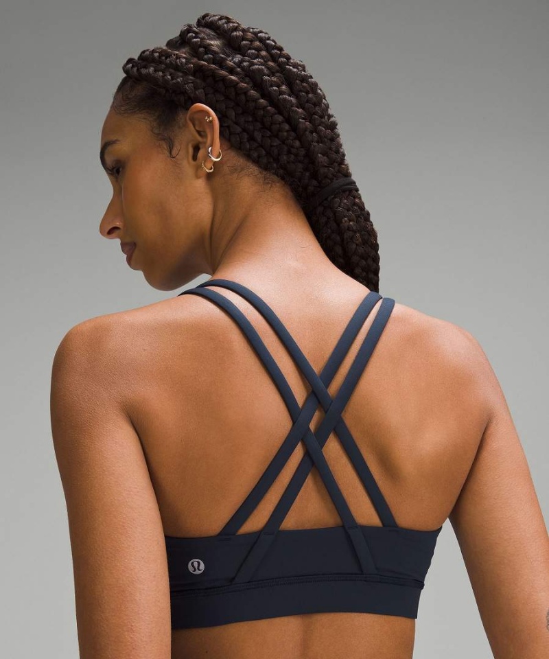 Lululemon Energy Bra Medium Support, B–D Cups Sport BH Dam Marinblå Sverige | ZTUWFJ410