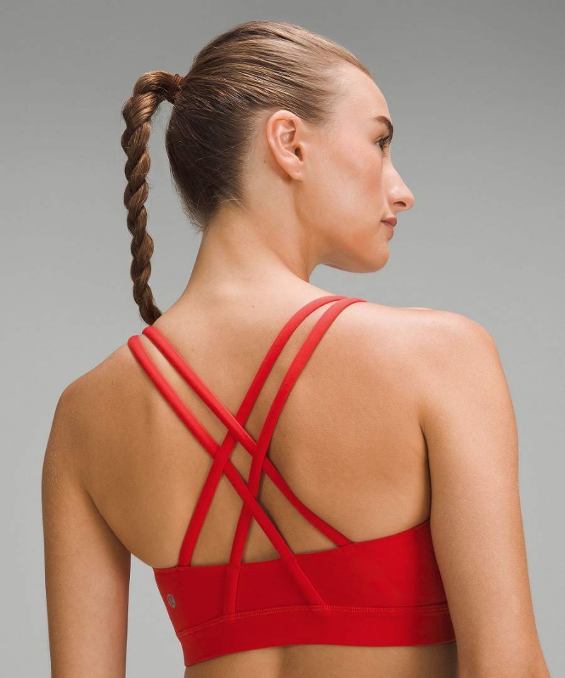 Lululemon Energy Bra Medium Support, B–D Cups Sport BH Dam Röda Sverige | ACBWXE589