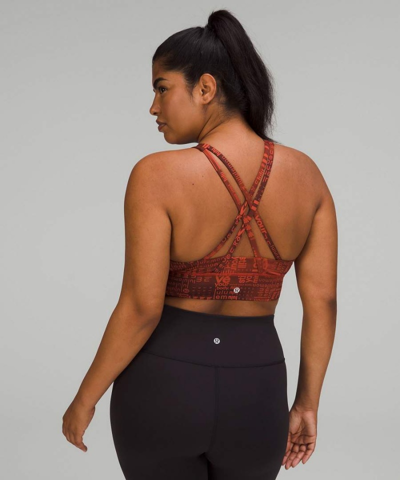 Lululemon Energy High-Neck Longline Bra Medium Support, B–D Cups Sport BH Dam Röda Olika Färger Sverige | LIMDFO150