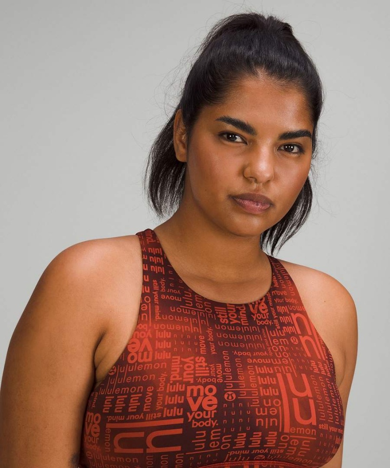 Lululemon Energy High-Neck Longline Bra Medium Support, B–D Cups Sport BH Dam Röda Olika Färger Sverige | LIMDFO150