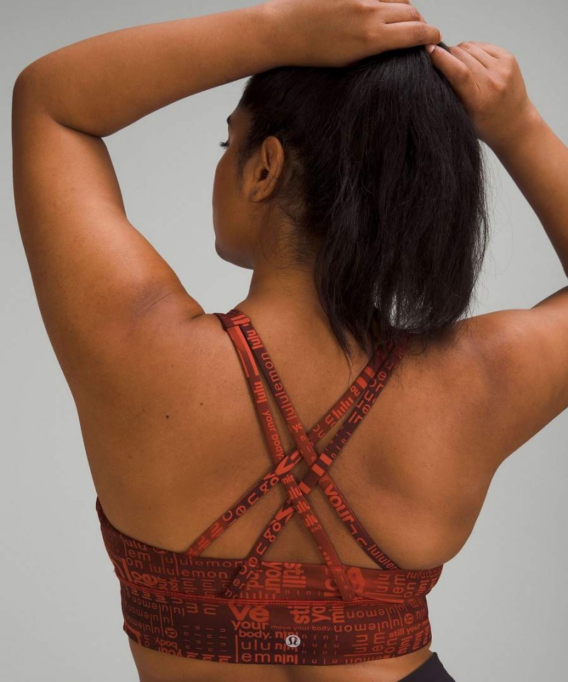 Lululemon Energy High-Neck Longline Bra Medium Support, B–D Cups Sport BH Dam Röda Olika Färger Sverige | LIMDFO150