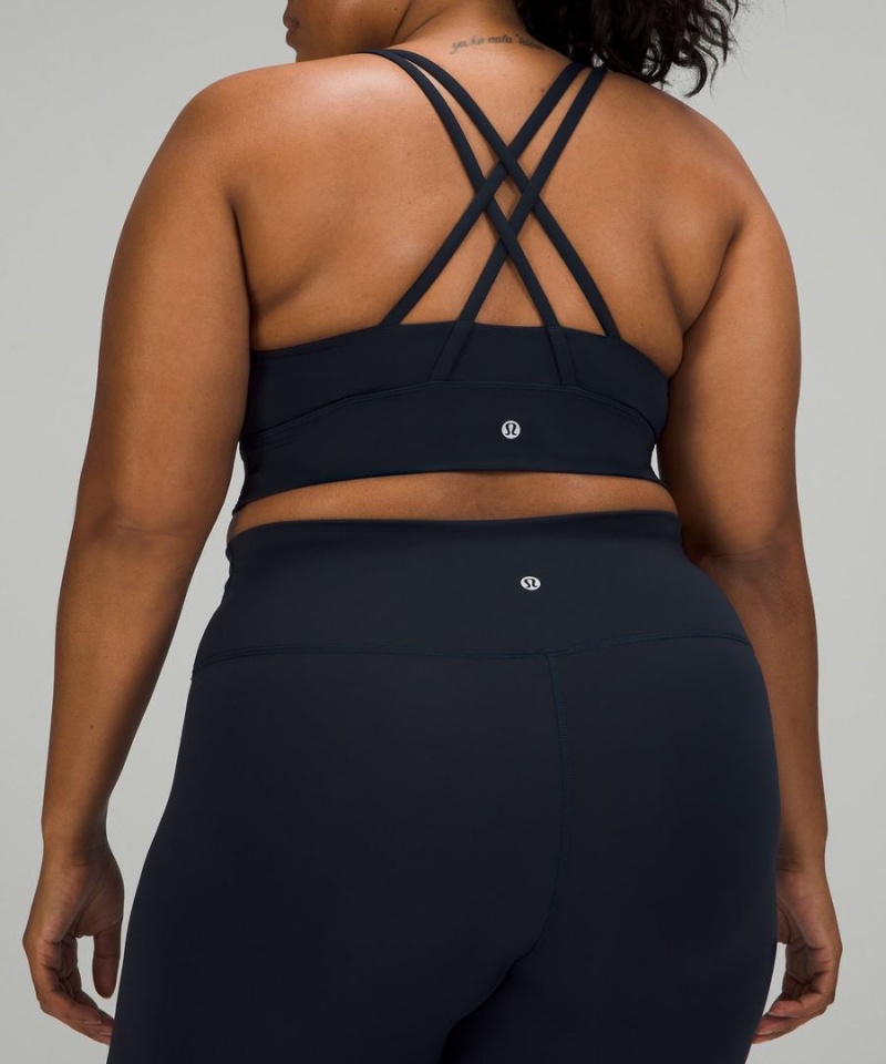 Lululemon Energy Longline Bra Medium Support, B–D Cups Sport BH Dam Marinblå Sverige | IWYJEC126