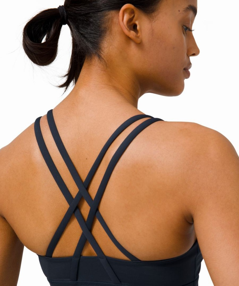 Lululemon Energy Longline Bra Medium Support, B–D Cups Sport BH Dam Marinblå Sverige | IWYJEC126