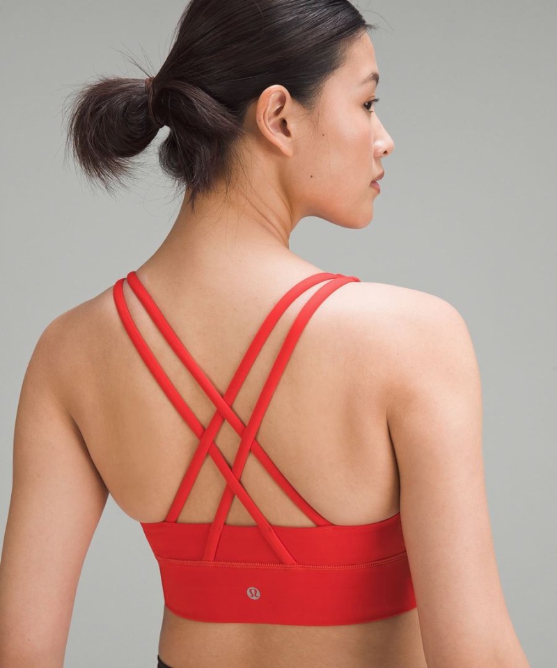 Lululemon Energy Longline Bra Medium Support, B–D Cups Sport BH Dam Röda Sverige | XKGIOJ536