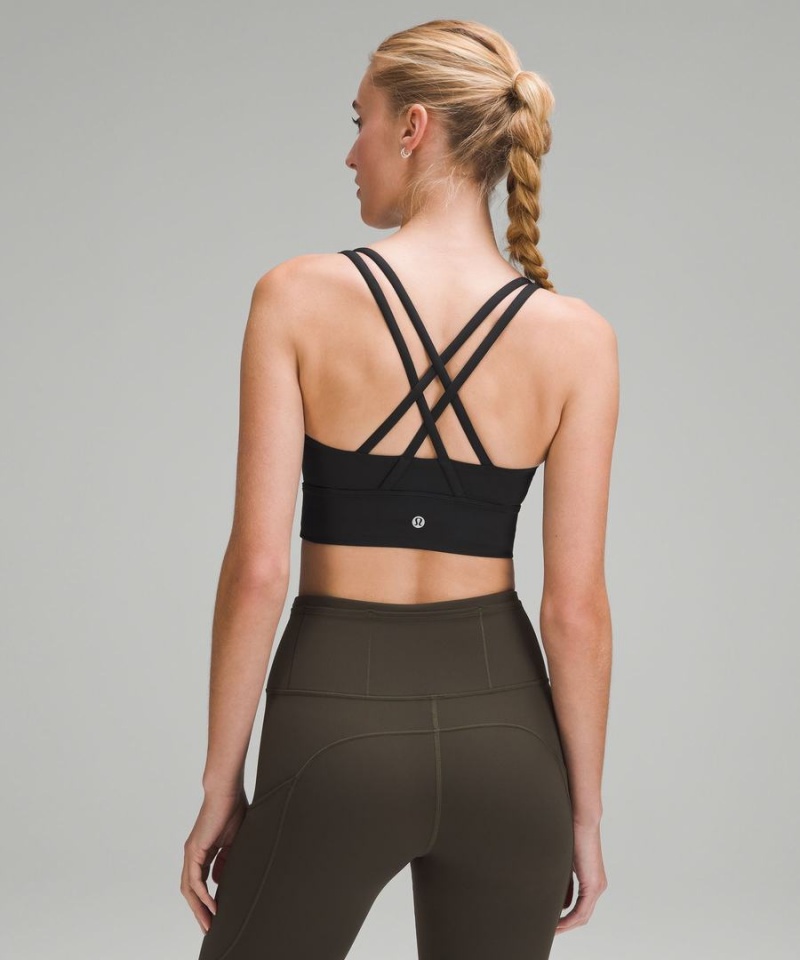 Lululemon Energy Longline Bra Medium Support, B–D Cups Sport BH Dam Svarta Sverige | DZVIBG342