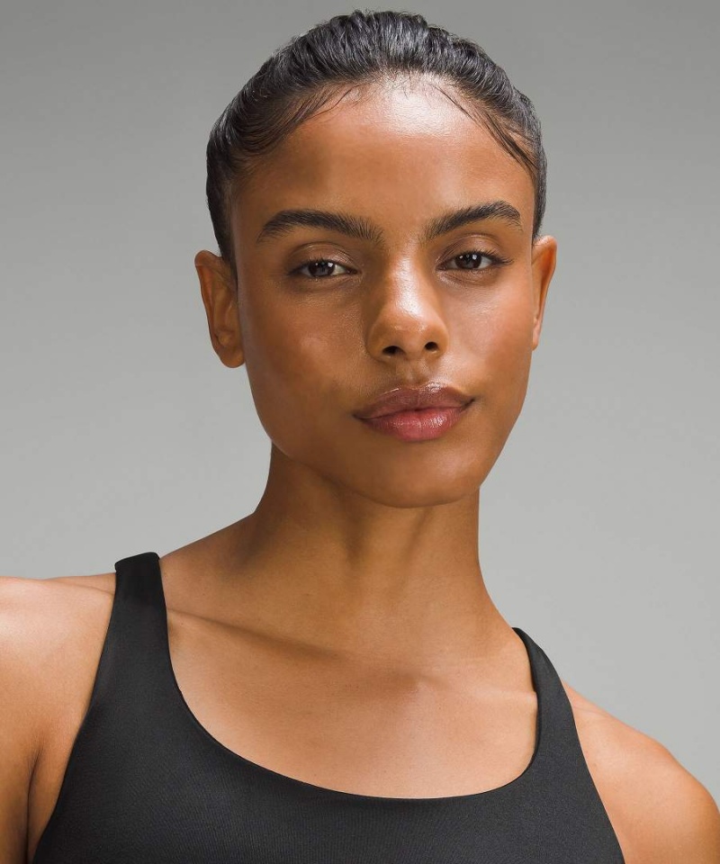Lululemon Energy Longline Bra Medium Support, B-D Cups Foil Sport BH Dam Svarta Sverige | KEUZAL097