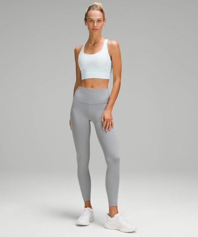 Lululemon Energy Räfflad Longline Bra Medium Support, B–D Cups Sport BH Dam Blå Sverige | NREXBW629