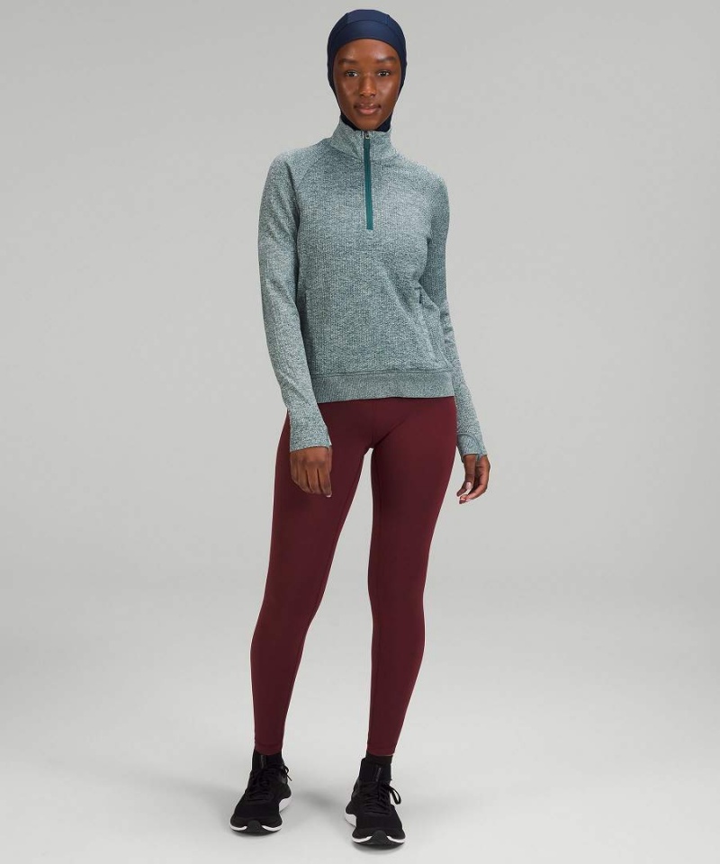 Lululemon Engineered Warmth Half-Zip Tröjor Dam Gröna Vita Sverige | HGZUAP169