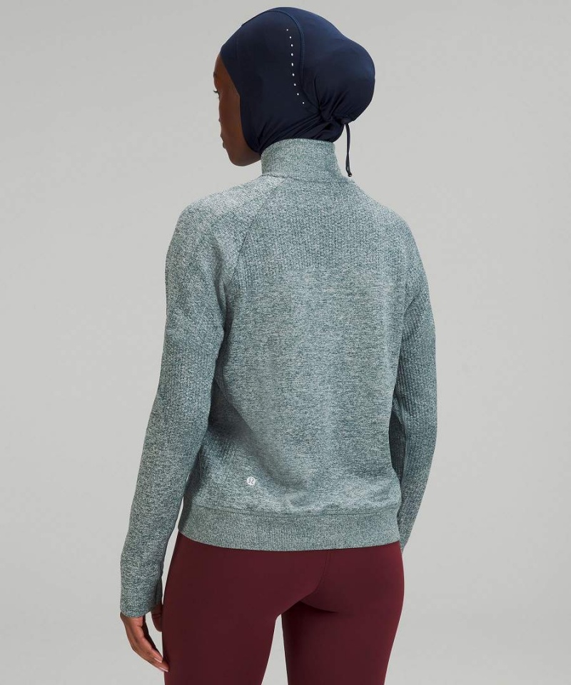 Lululemon Engineered Warmth Half-Zip Tröjor Dam Gröna Vita Sverige | HGZUAP169