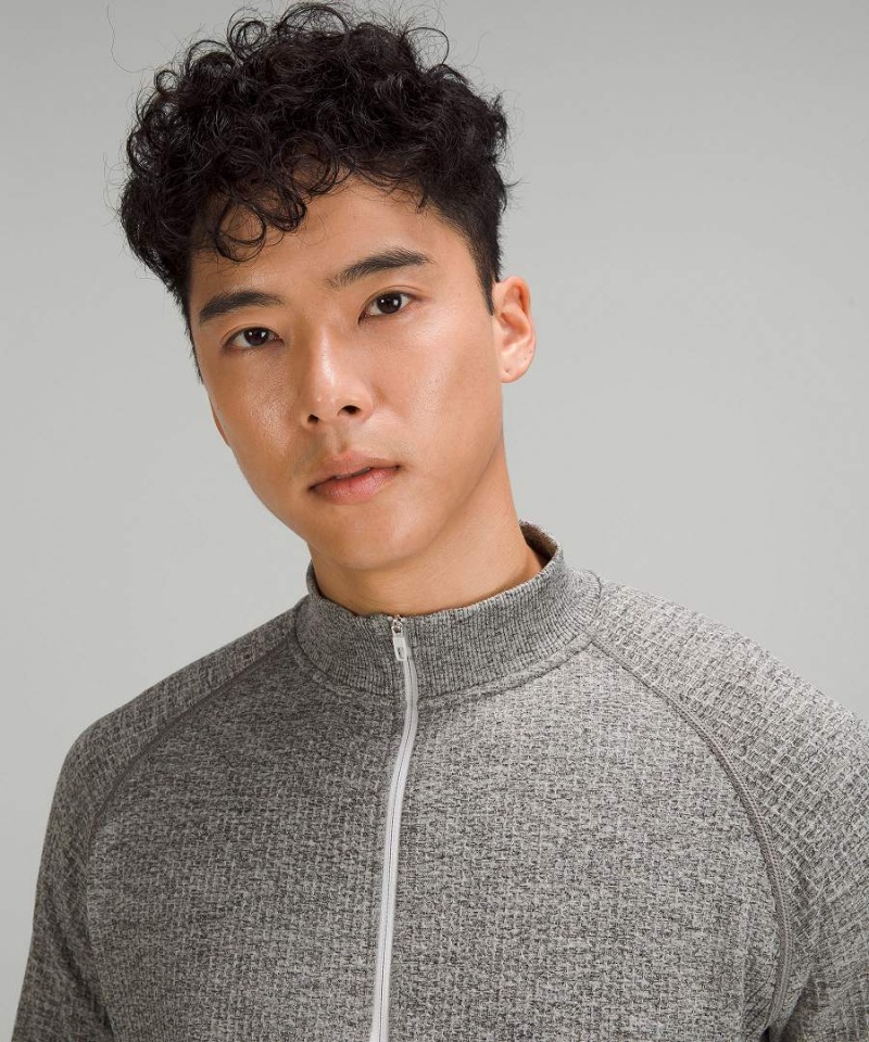 Lululemon Engineered Warmth Half Zip Tröjor Herr Vita Grå Svarta Sverige | CHKGED496