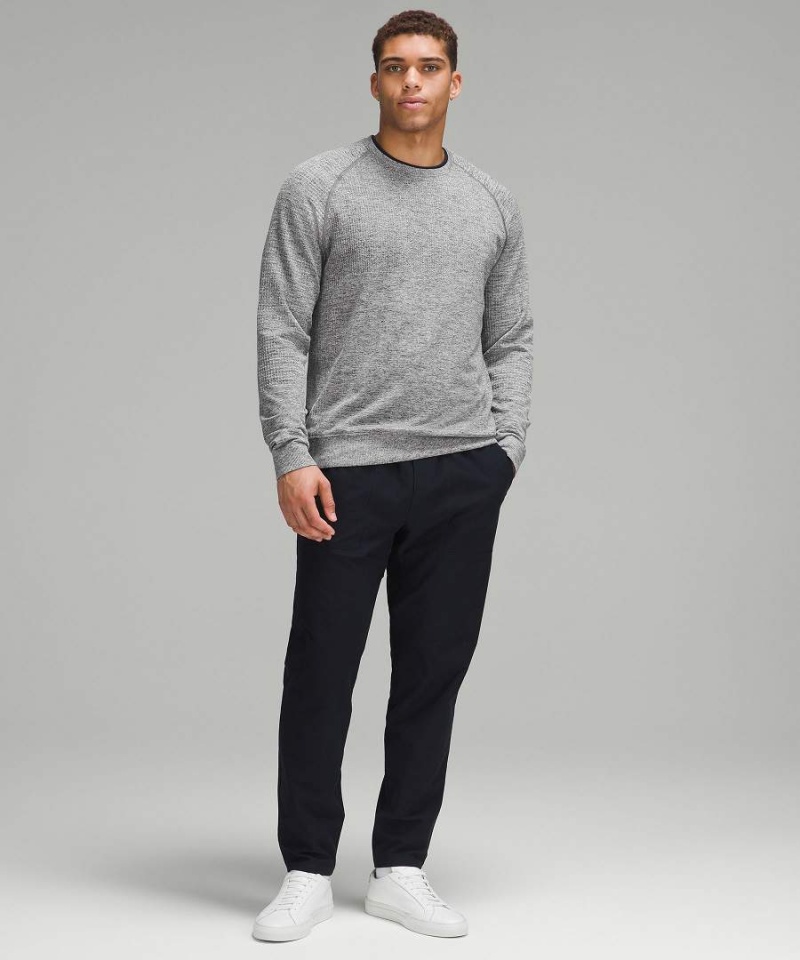 Lululemon Engineered Warmth Long-Sleeve Crew Tröjor Herr Vita Grå Svarta Sverige | CWVKTX719