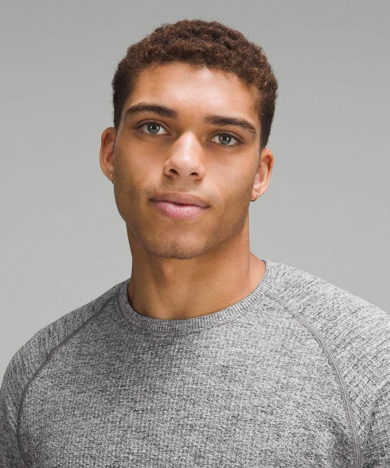 Lululemon Engineered Warmth Long-Sleeve Crew Tröjor Herr Vita Grå Svarta Sverige | CWVKTX719