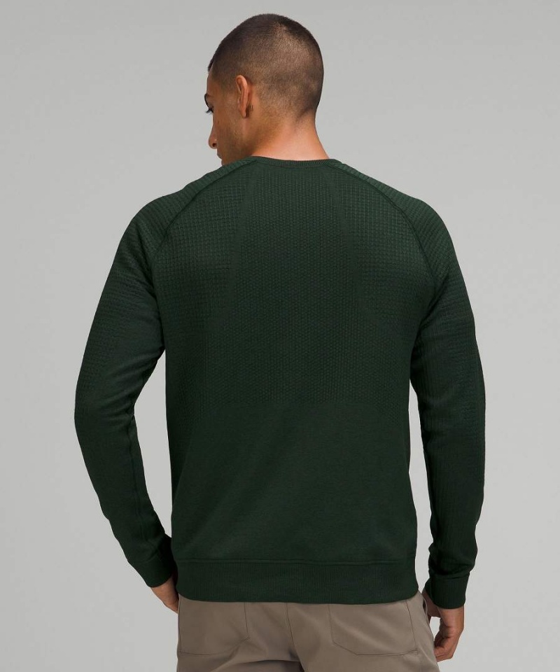 Lululemon Engineered Warmth Long-Sleeve Crew Tröjor Herr Gröna Gröna Sverige | VIWJYF937