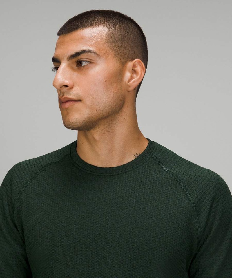 Lululemon Engineered Warmth Long-Sleeve Crew Tröjor Herr Gröna Gröna Sverige | VIWJYF937