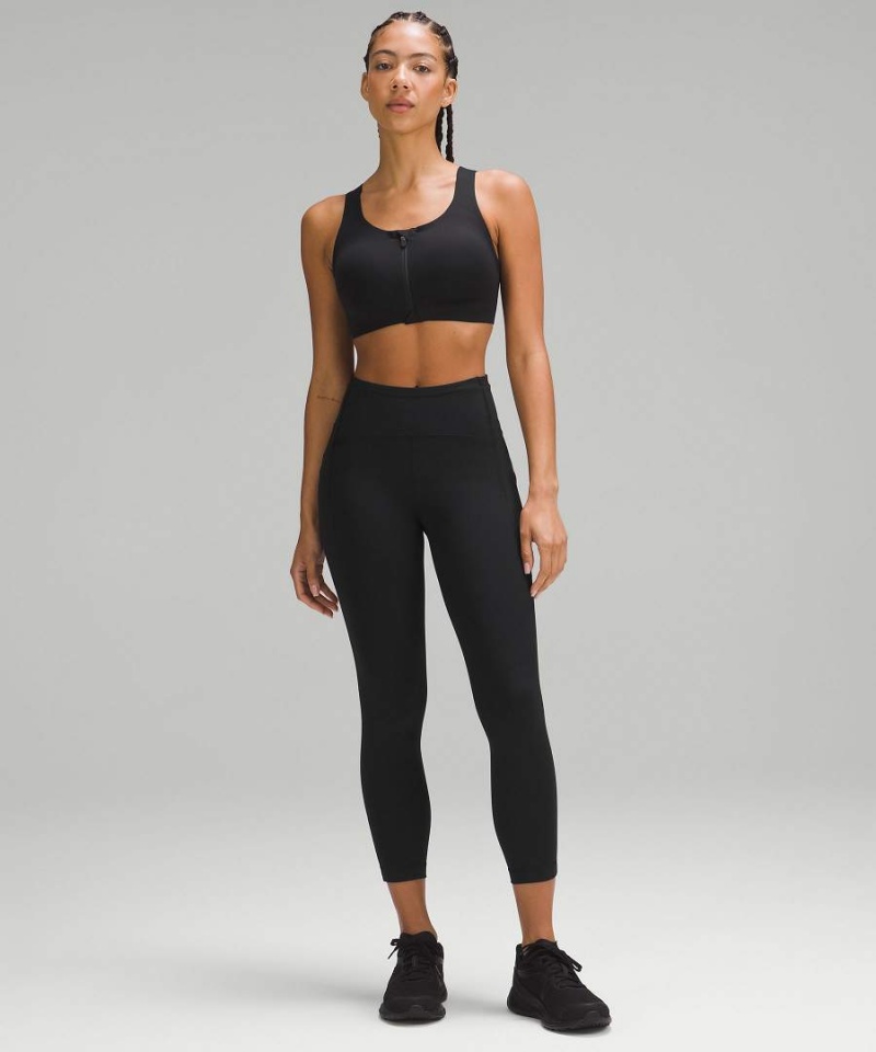 Lululemon Enlite Front-Zip Bra High Support, A–DDD(E) Cups Sport BH Dam Svarta Sverige | JYBOPG734