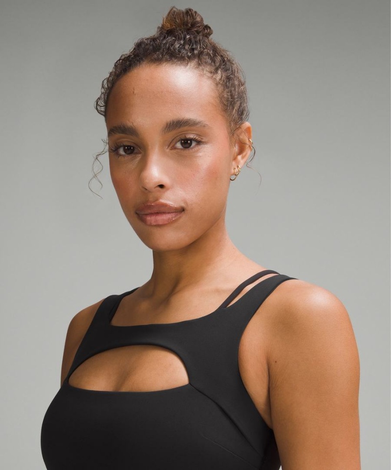 Lululemon Everlux Front Cut-Out Train Bra Light Support, B/C Cup Sport BH Dam Svarta Sverige | PENDTB956
