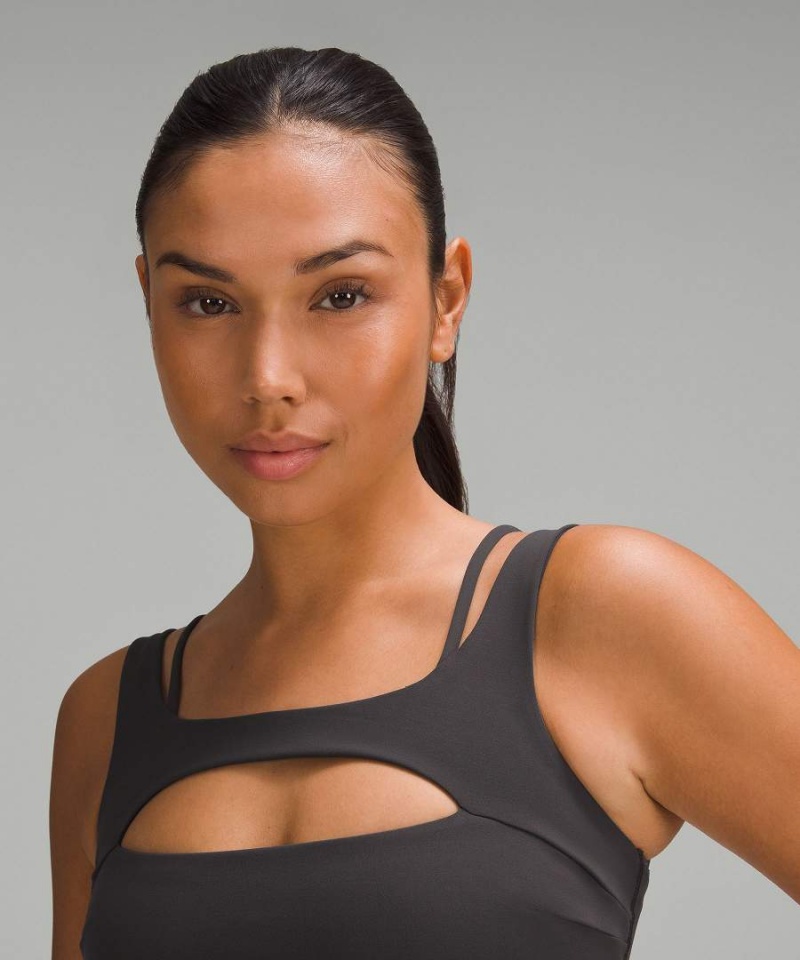 Lululemon Everlux Front Cut-Out Train Bra Light Support, B/C Cup Sport BH Dam Mörkgrå Sverige | FUWXSR480