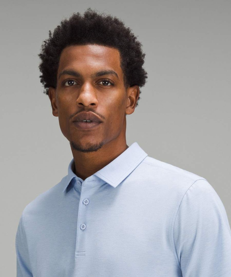 Lululemon Evolution Korta-Sleeve Piketröja Herr Blå Beige Sverige | IPLBUK627