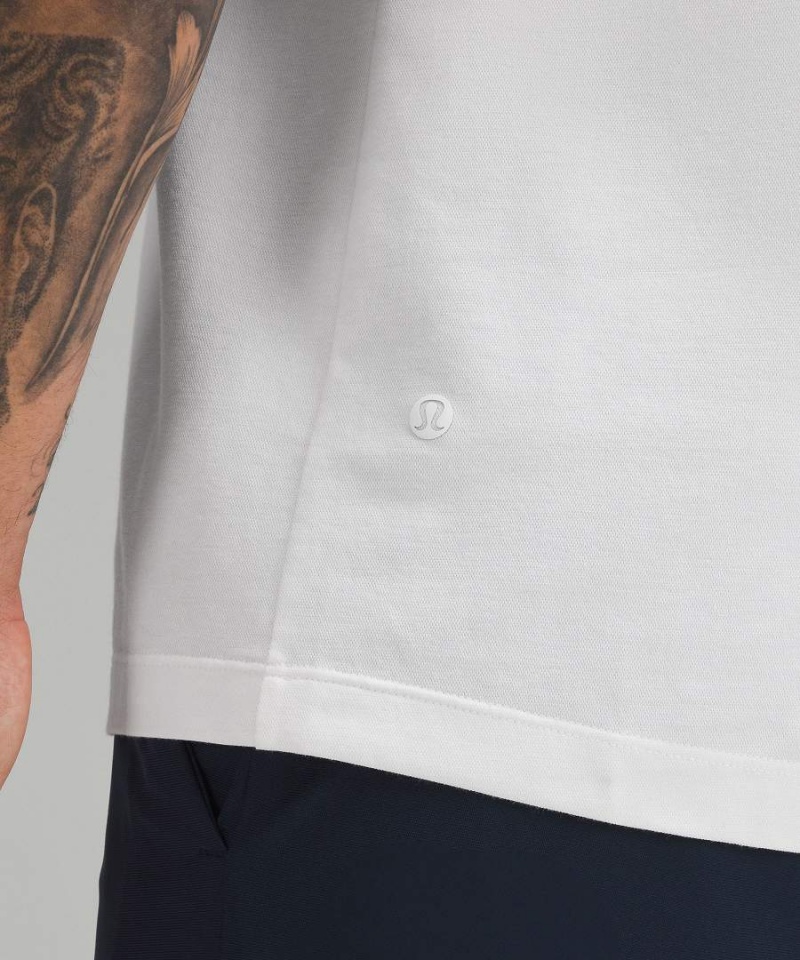Lululemon Evolution Oxford Korta-Sleeve Piketröja Herr Vita Sverige | ZEFMWR126