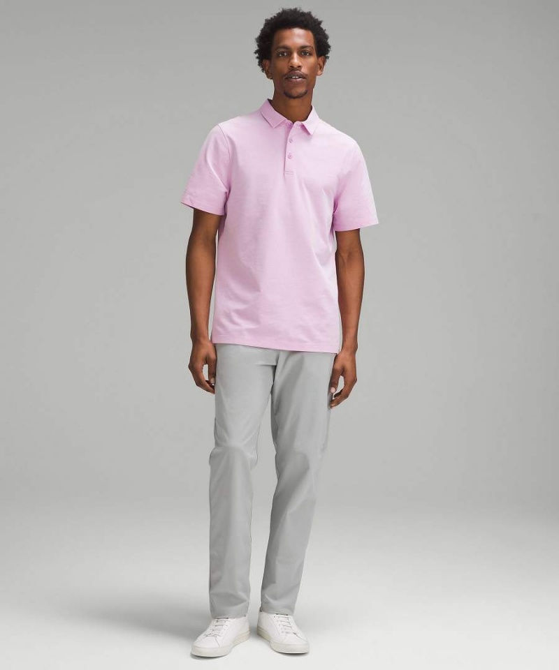 Lululemon Evolution Oxford Korta-Sleeve Piketröja Herr Lila Vita Sverige | VOBSRH015