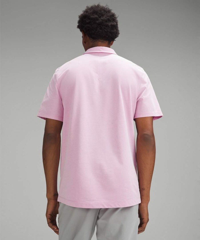 Lululemon Evolution Oxford Korta-Sleeve Piketröja Herr Lila Vita Sverige | VOBSRH015