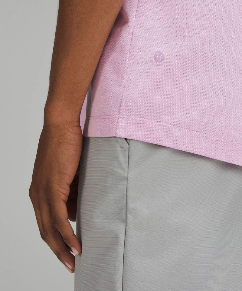 Lululemon Evolution Oxford Korta-Sleeve Piketröja Herr Lila Vita Sverige | VOBSRH015